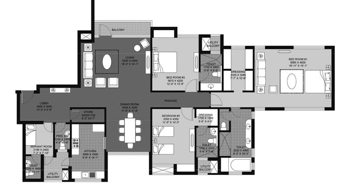Unitech Grande Floor Plan