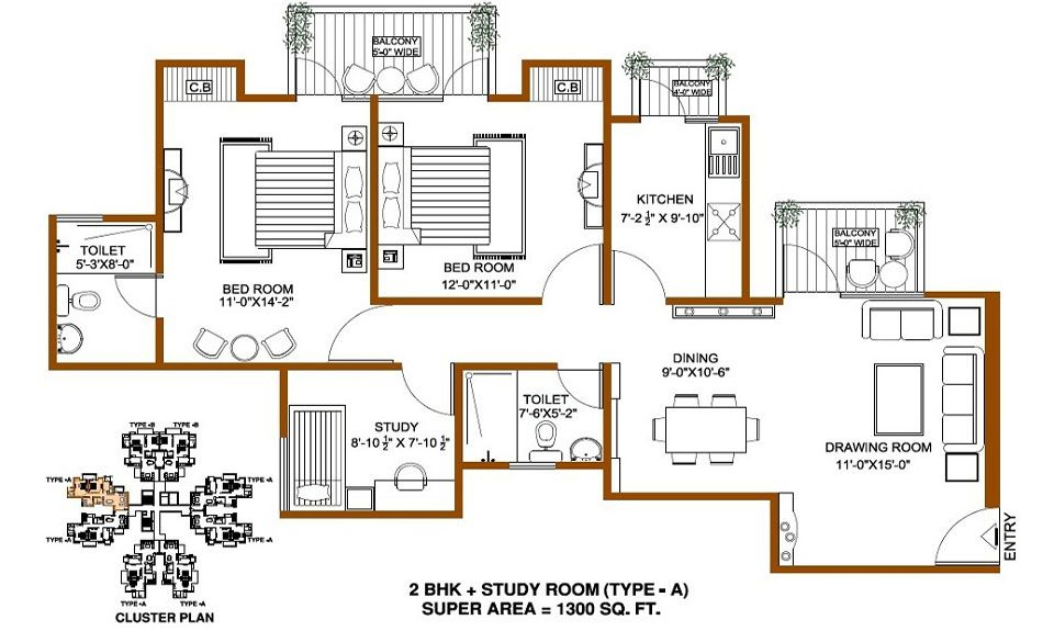Shree Vardhman Flora Floor Plan
