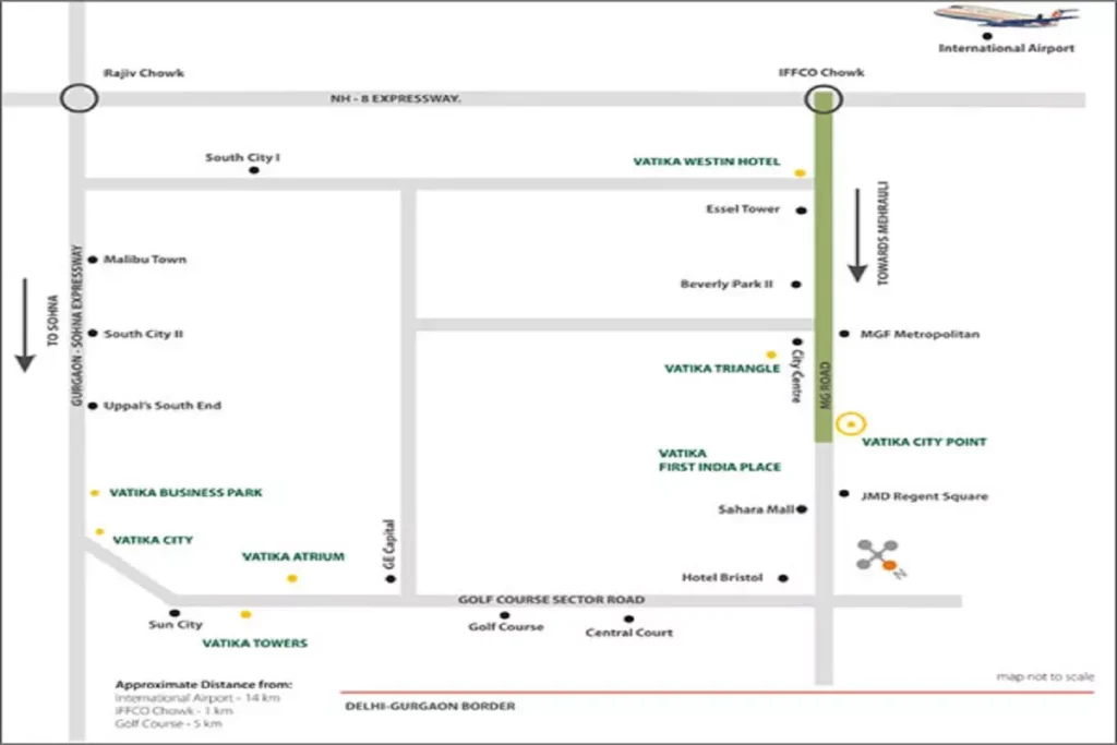 Vatika Towers Location Map