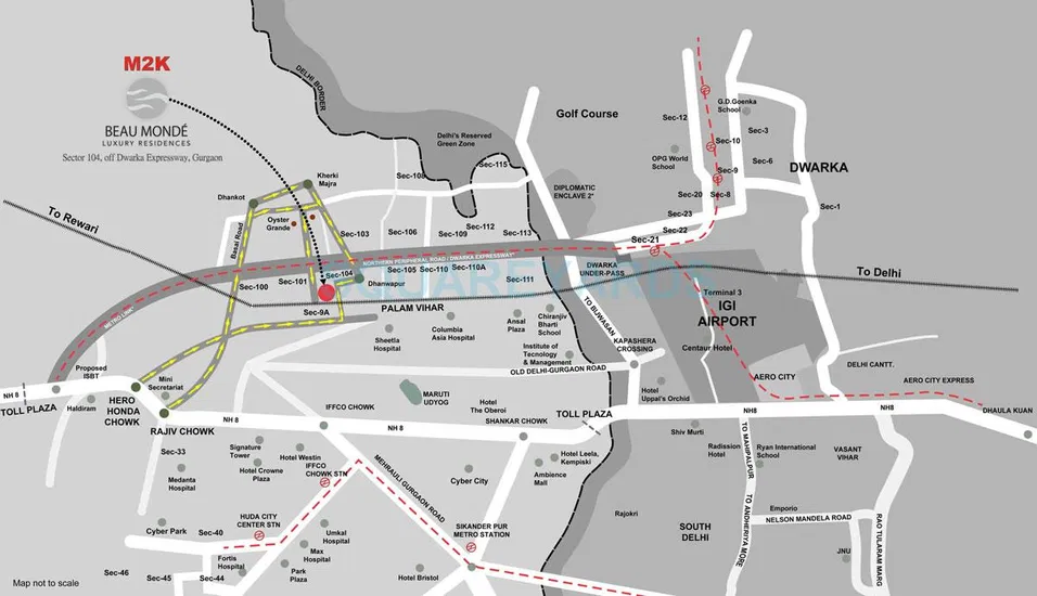 M2K Beaumonde Location Map