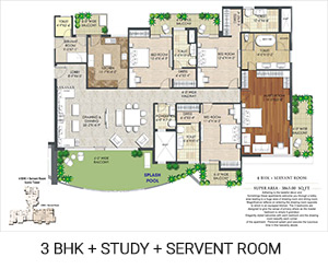 Spaze Kalistaa 3 BHK Floor Plan