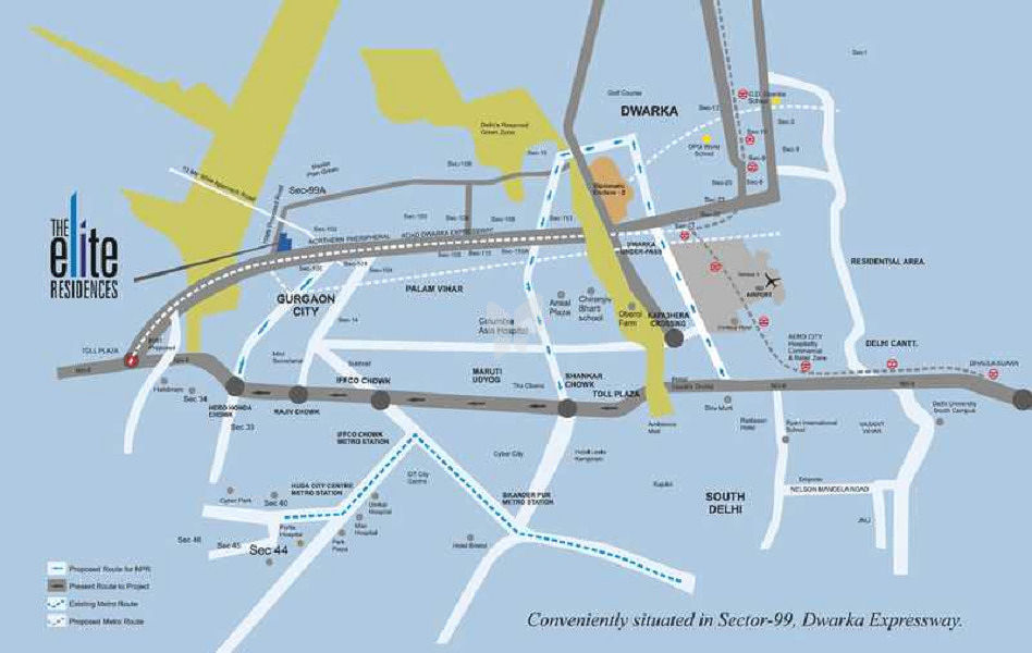 Pareena The Elite Residences Location Map