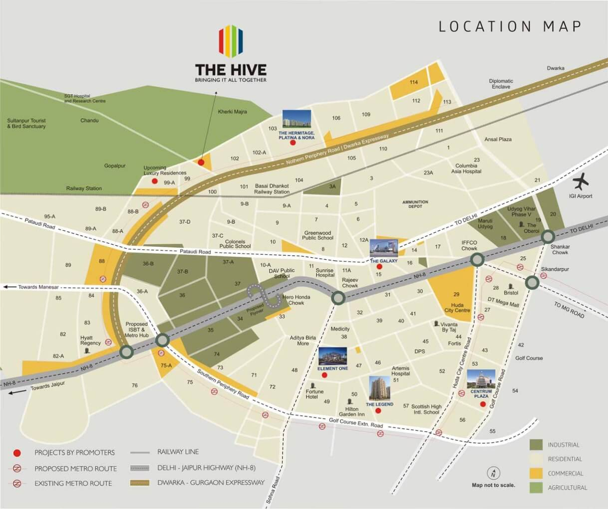 Satya The Hive Location Map